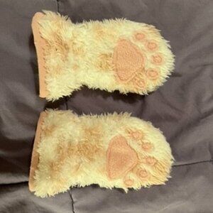 Columbia fleece hat + The North Face fuzzy mittens (6-12 mo)